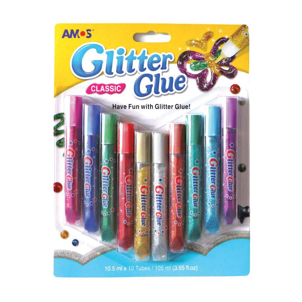 Amos 10.5ml Glitter Glues Set of 10